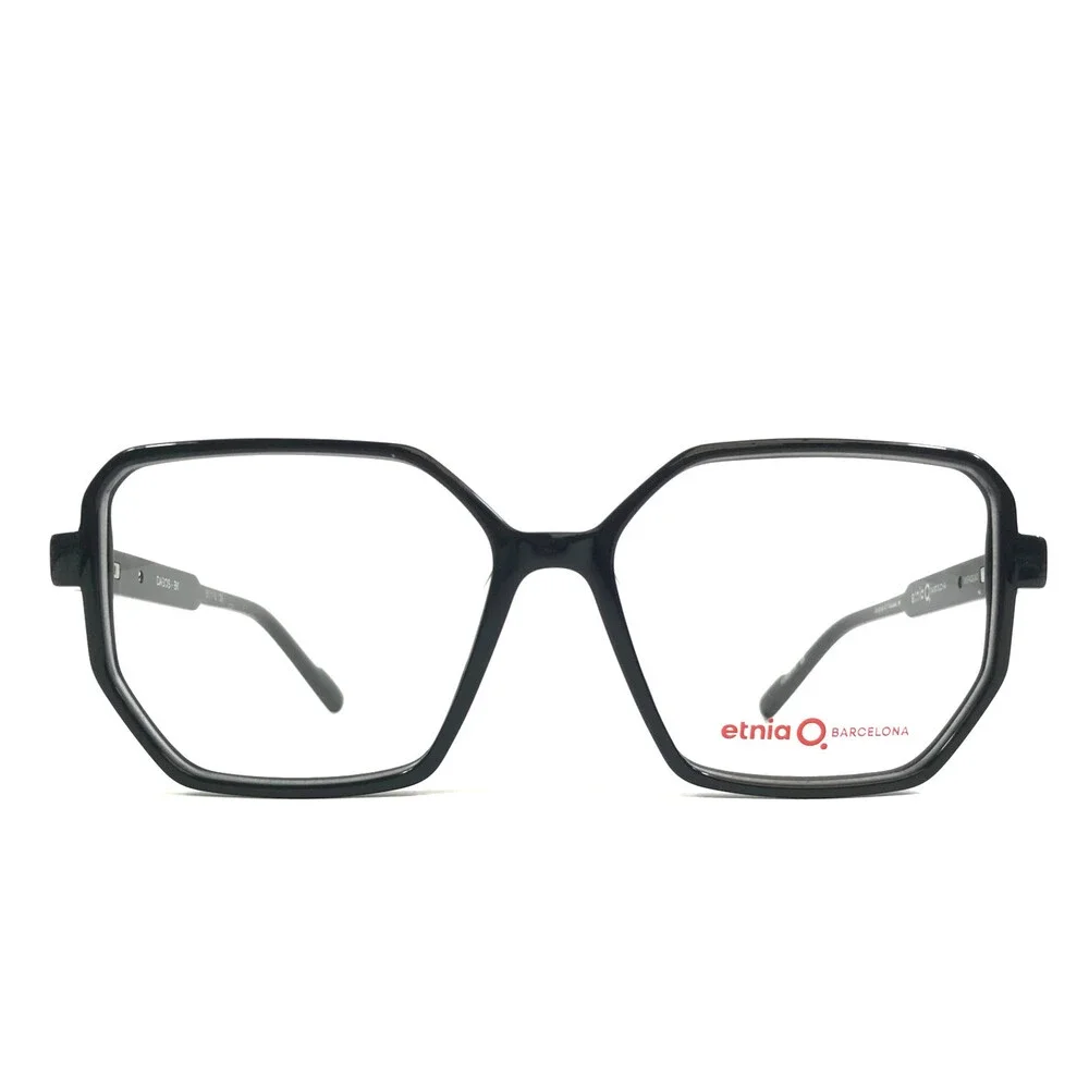 Etnia Barcelona Eyeglasses Frames DASOS BK Black Geometric Full Rim 56-15-138